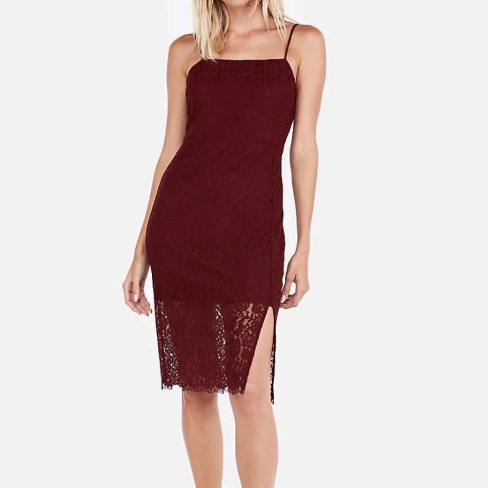 Express Burgundy Lace Dress